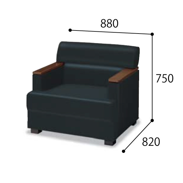 コクヨ 応接セット リブレラ アームチェアー 本革+エコPVCレザー ブラック+ブラウン MLB-5M-W35CLPB61