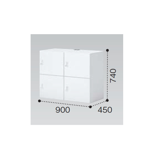 コクヨ イノン(iNON) ホワイト 4人用メール穴なし Bタイプ シリンダー SNN-R043YXB-SAW1