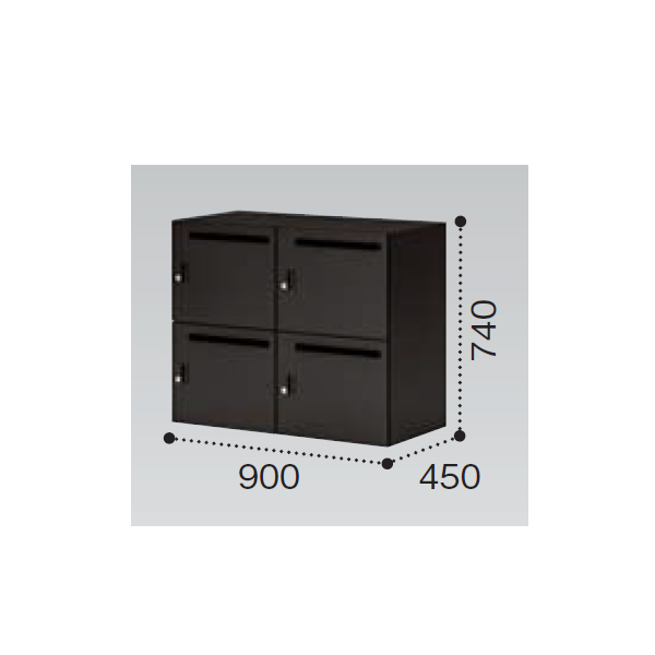 コクヨ イノン(iNON) ブラック 4人用メール穴あり Bタイプ ダイヤルロック SNN-R043DMB-E6C1