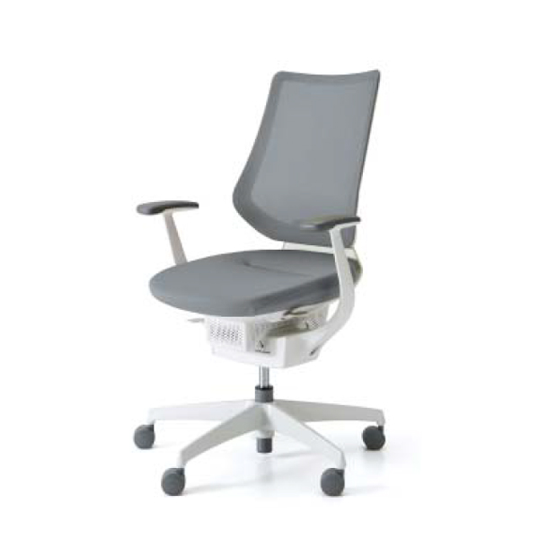 コクヨ イングチェア メッシュタイプ バーチカルタイプ ホワイトシェル T型肘・樹脂脚 ホワイト CR-GW3403E1