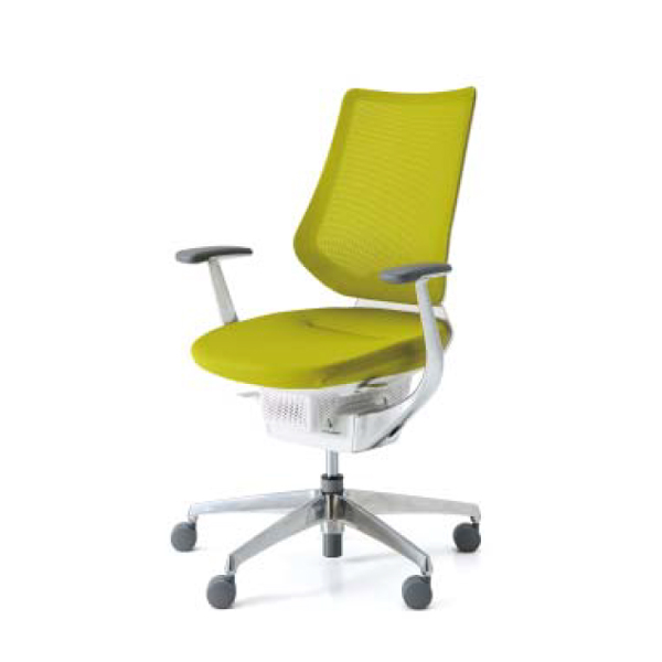 コクヨ イングチェア メッシュタイプ バーチカルタイプ ホワイトシェル アルミ肘・アルミポリッシュ脚 CR-GW3443E1