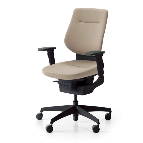 コクヨ イングチェア バーチカルタイプ　可動肘・ブラック樹脂脚　ブラックシェル CR-G3213E6