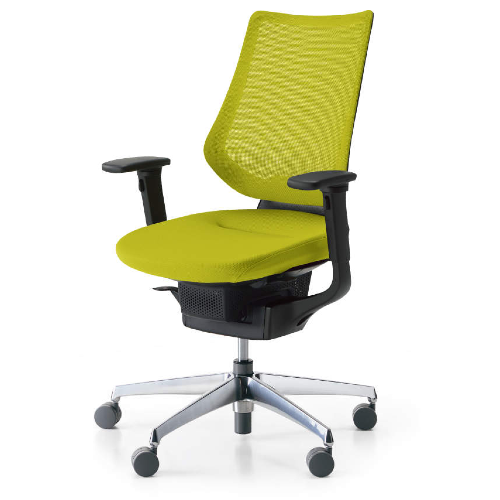 コクヨ イングチェア メッシュタイプ バーチカルタイプ ブラックシェル 可動肘・アルミポリッシュ脚 CR-GA3413E6