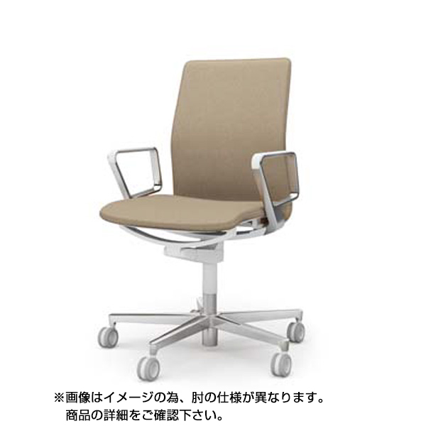 コクヨ ファブレチェア (FABRE) ファブリック プレーン 背座同色ポリッシュ脚 サークル肘 プレミアムグレード C01-P151PU