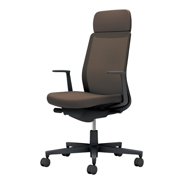 コクヨ モネットチェア (Monet) 背メッシュ 背座同色/ショルダー付 Ｌ型肘 ブラック脚 本体ブラック ランバー有 C03-B111