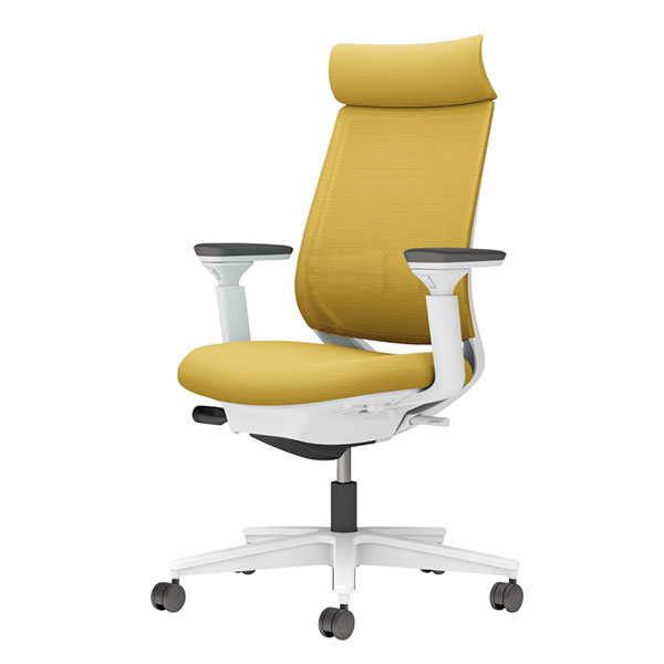 コクヨ ミトラ2 メッシュ アディショナルバック 可動肘 樹脂脚/本体:ホワイト ランバー有 ナイロンキャスター C04-W332MW-E1