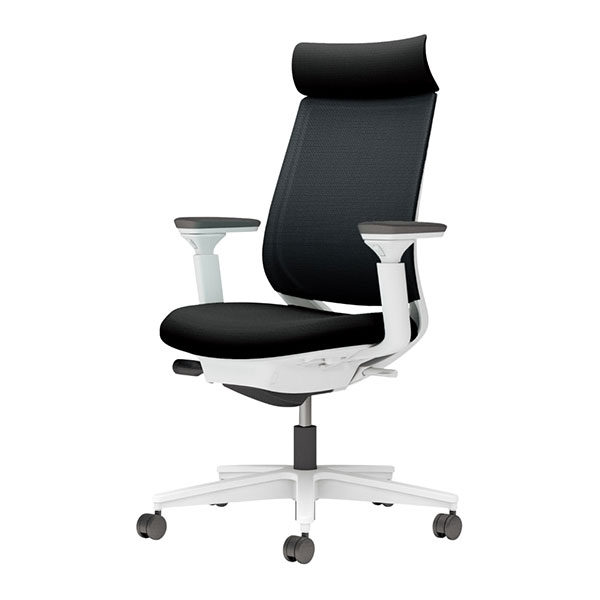 コクヨ ミトラ2 メッシュ アディショナルバック 可動肘 樹脂脚/本体:ホワイト ランバー無 ナイロンキャスター C04-W330MW-E1