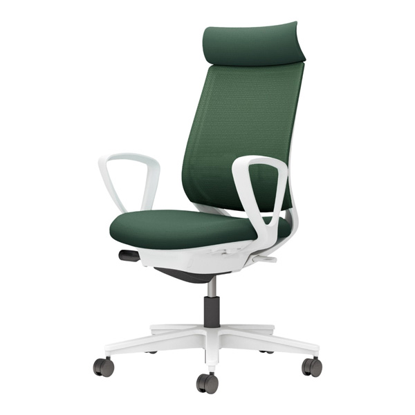 コクヨ ミトラ2 メッシュ アディショナルバック サークル肘 樹脂脚/本体:ホワイト ランバー有 NLキャスター C04-W352MW-E1