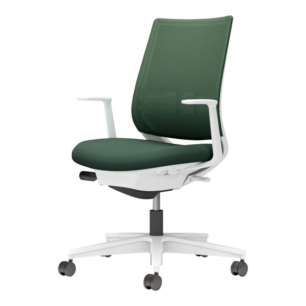 コクヨ ミトラ2 メッシュ スタンダードバック L型肘 樹脂脚/本体:ホワイト ランバー有 NLキャスター C04-W192MW-E1