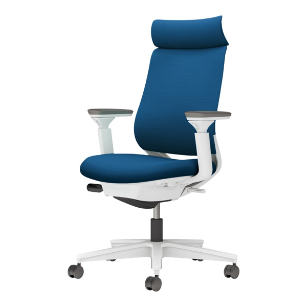 コクヨ ミトラ2 ファブリック アディショナルバック 可動肘 樹脂脚/本体:ホワイト ランバー無 NLキャスター C04-W330CW-E1