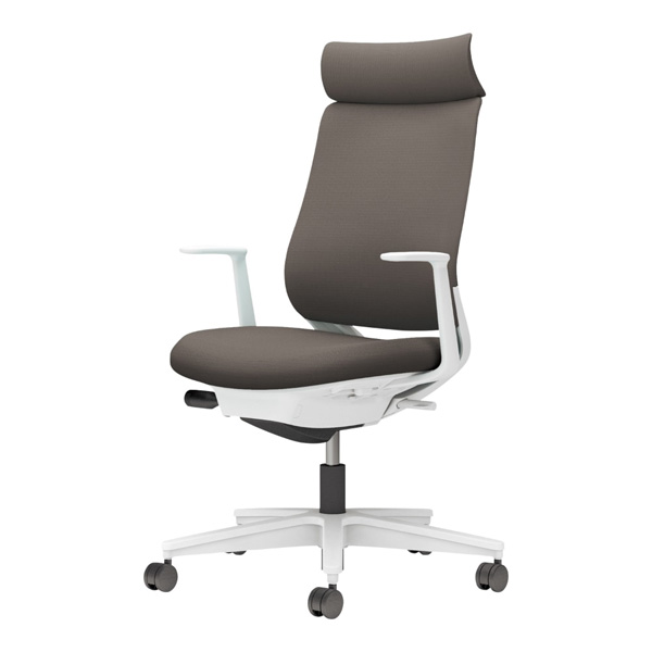 コクヨ ミトラ2 ファブリック アディショナルバック L型肘 樹脂脚/本体:ホワイト ランバー無 NLキャスター C04-W390CW-E1