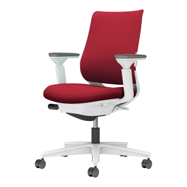 コクヨ ミトラ2 ファブリック スタンダードバック 可動肘 樹脂脚/本体:ホワイト ランバー有 NLキャスター C04-W132CW-E1