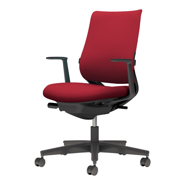 コクヨ ミトラ2 ファブリック スタンダードバック L型肘 ブラック樹脂脚 ランバー有 C04-B192CW-/C04-B192CU-