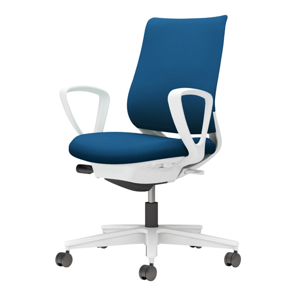 コクヨミトラ2 ファブリック スタンダードバック サークル肘 樹脂脚/本体:ホワイト ランバー無 NLキャスター C04-W150CW-E1