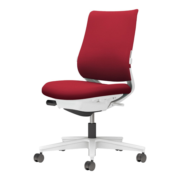 コクヨ ミトラ2 ファブリック スタンダードバック 肘無 樹脂脚/本体:ホワイト ランバー有 NLキャスター C04-W102CW-E1