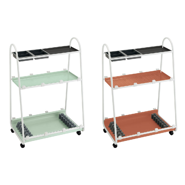 コクヨ Carrio キャリオ 上棚・トレー付き 上棚1個、トレー2個付き ホワイトフレーム 棚板色ミント/テラコッタ SCA-SST-E1