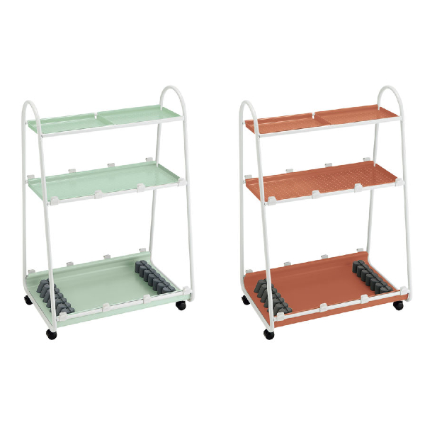 コクヨ Carrio キャリオ 上棚付きタイプ 上棚2個付き ホワイトフレーム 棚板色パウダーミント/ソフトテラコッタ SCA-SS2-E1