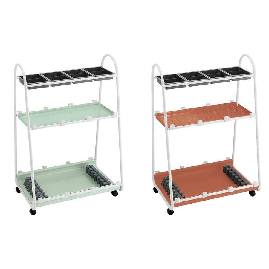 コクヨ Carrio キャリオ トレー付きタイプ トレー4個付き ホワイトフレーム 棚板色パウダーミント/ソフトテラコッタ SCA-ST4-E1