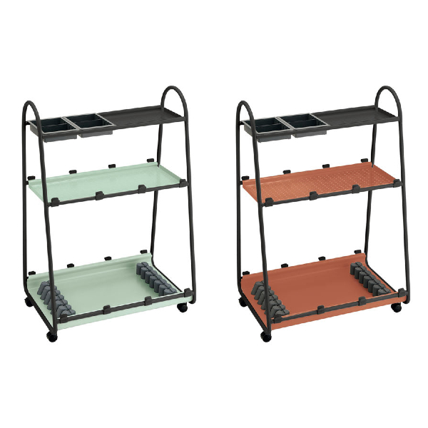 コクヨ Carrio キャリオ 上棚・トレー付き 上棚1個、トレー2個付き ブラックフレーム 棚板色ミント/テラコッタ SCA-SST-6A