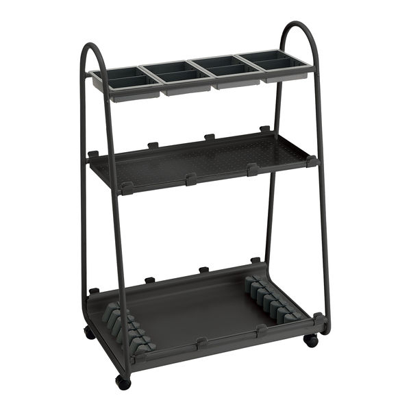 コクヨ Carrio キャリオ トレー付きタイプ トレー4個付き ブラックフレーム 棚板色ブラック SCA-ST4-6A6A1