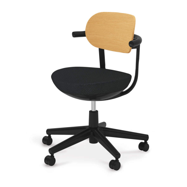 コクヨ パロチェア Pallo 背合板タイプ 本体色ブラック W555xD550xH765～855 C07-B11GU-BKE6A11