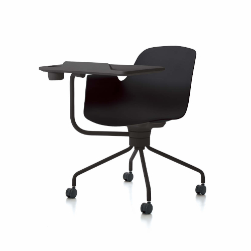 コクヨ ミーティングチェア オールインワン(All in One) 背座樹脂 ブラック塗装脚（背座回転） ブラックメモ台付き K02-B802W-BKX2