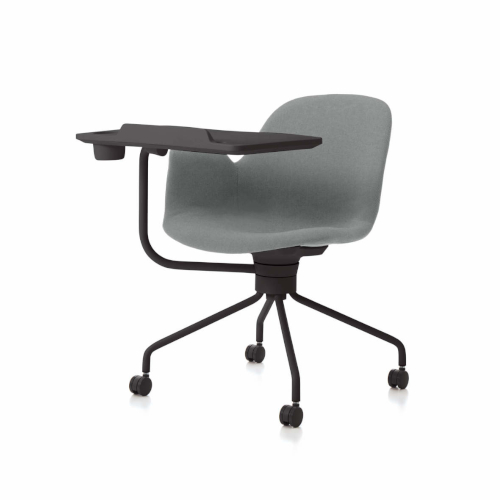 コクヨ ミーティングチェア オールインワン(All in One) 張りぐるみ ブラック塗装脚（背座回転） ブラックメモ台付き  K02-B822W-EBX2