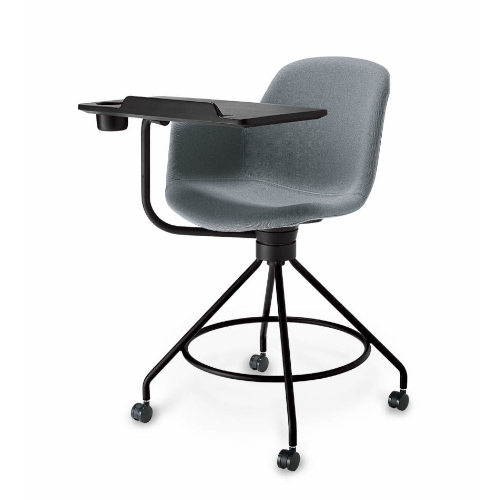 コクヨ ミーティングチェア オールインワンチェア ミドルハイ 張りぐるみ ブラック塗装脚 背座回転 ブラックメモ台付き  K02-B922W