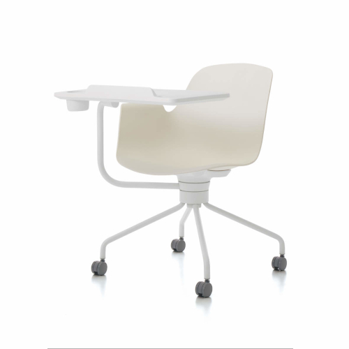 コクヨ ミーティングチェア オールインワン(All in One) 背座樹脂 ホワイト塗装脚（背座回転） ホワイトメモ台付き K02-W802W-PWX2