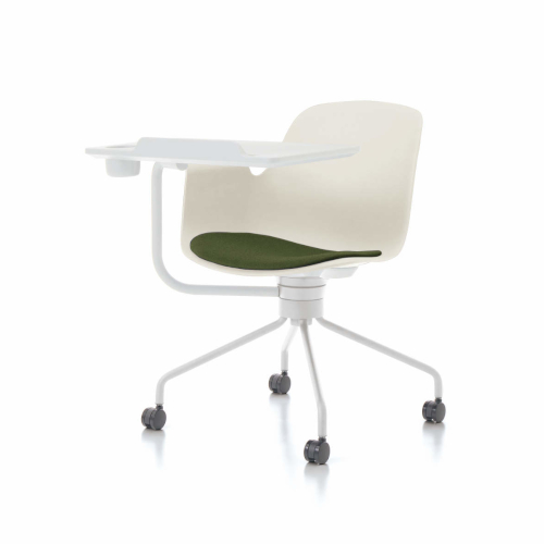 コクヨ ミーティングチェア オールインワン(All in One) 座クッション ホワイト塗装脚（背座回転） ホワイトメモ台付き K02-W812W-PWLK2