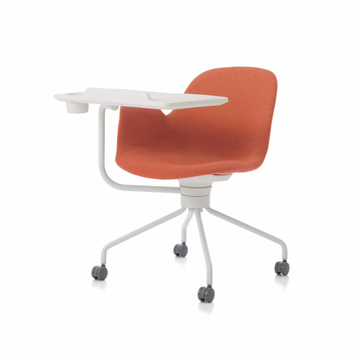 コクヨ ミーティングチェア オールインワン(All in One) 張りぐるみ ホワイト塗装脚（背座回転） ホワイトメモ台付き K02-W822W-0XX2