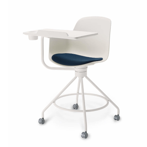 コクヨ ミーティングチェア オールインワンチェア ミドルハイ 座クッション ホワイト塗装脚 背座回転 ホワイトメモ台付き K02-W912W