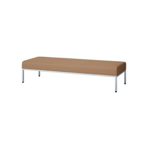 プラス ロビーチェア LS-150リーズ ビニールレザー張り 3人用 背なし W1800×D615×H400 LS-1530N 15-047