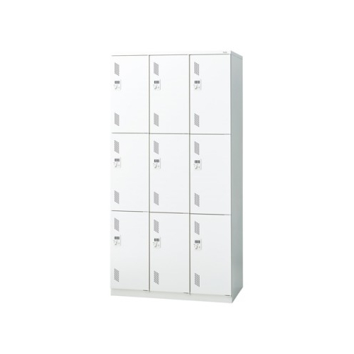 プラス 更衣ロッカー LZシリーズ カラータイプ 9人用 3連3段 ダイヤル錠 W900×D515×H1790 LZ-9D 31-335