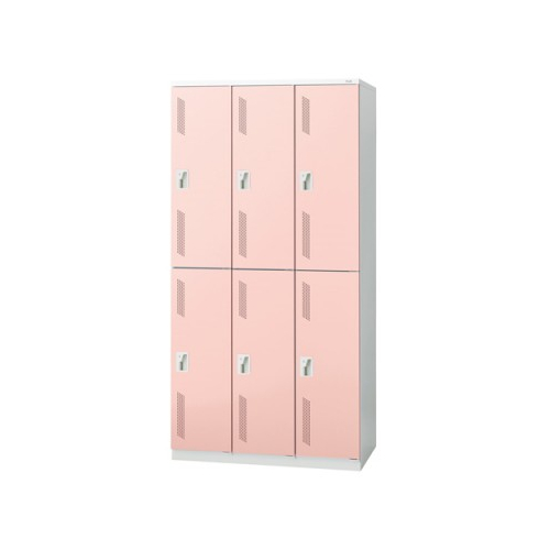 プラス 更衣ロッカー LZシリーズ カラータイプ 6人用 シリンダー錠 W900×D515×H1790 LZ-6S 31-366
