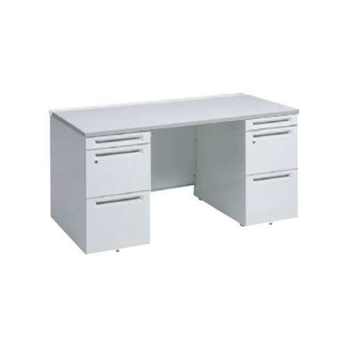 オカムラ アドバンス 両袖デスク W1400×D700×H720 両3段 中央引出し無 3V07AH-MK