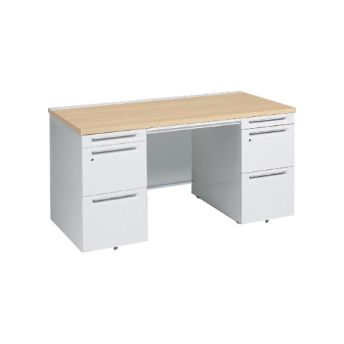 オカムラ アドバンス 両袖デスク W1400×D700×H720 両3段 中央引出し付 3V0SAH-MK54