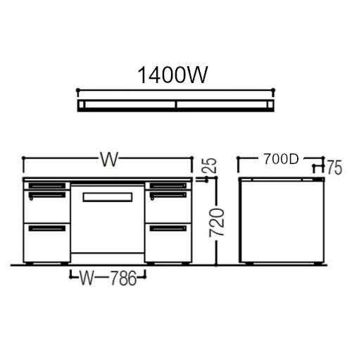 オカムラ アドバンス 両袖デスク サイズ D700