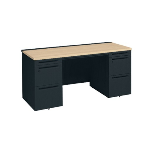 オカムラ アドバンス 両袖デスク W1600×D600×H720 両3段 中央引出し付 3V0SCF-MK57