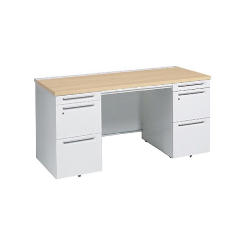 オカムラ アドバンス 両袖デスク W1500×D600×H720 両3段 中央引出し付 3V0SCG-MK54