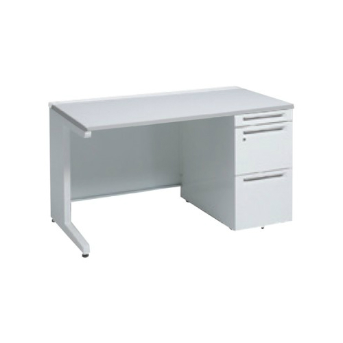 オフィス机 オフィスデスク 片袖机 送料無料】 【天板・本体ニューグレー:次回入荷未定】スチール