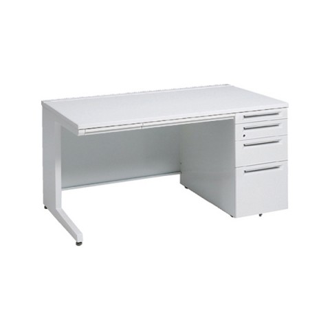 オカムラ アドバンス 片袖デスク W1400×D800×H720 4段袖 中央引出し付 3V1WBH-MK/3V1XBH-MK