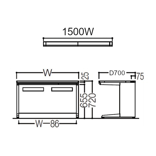 オカムラ アドバンス 平机 サイズ D700