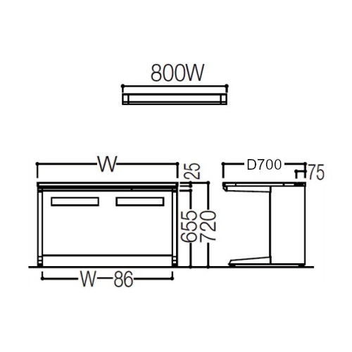 オカムラ アドバンス 平机 サイズ D700
