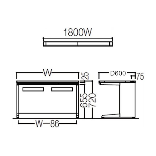 オカムラ アドバンス 平机 サイズ D600