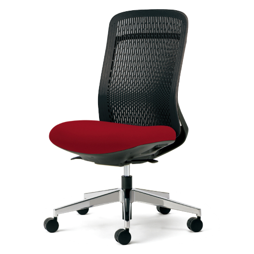 プラス トライチェア アルミ脚 ハイバック 肘無 スモークブラックシェル KC-TR63SEL