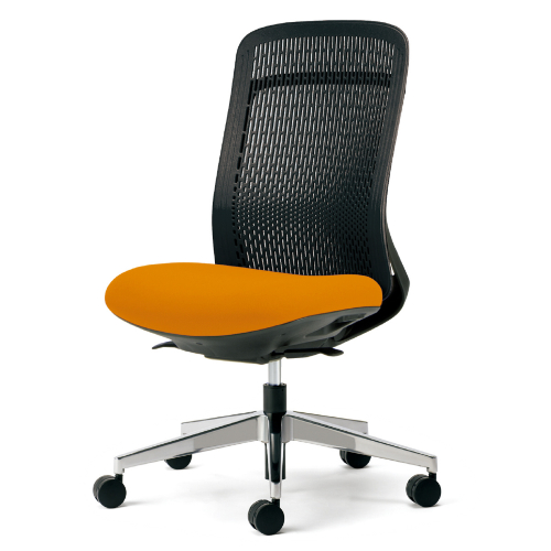 プラス トライチェア アルミ脚 ハイバック 肘無 スモークブラックシェル KC-TR63SEL