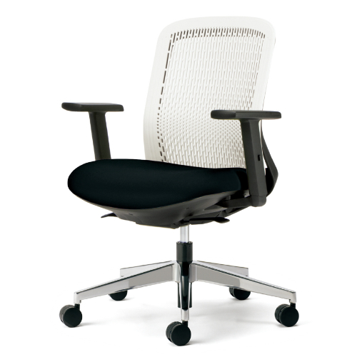 プラス トライチェア アルミ脚 ローバック アジャスト肘 ホワイトシェル KD-TR52SEL