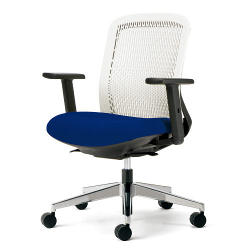 プラス トライチェア アルミ脚 ローバック アジャスト肘 ホワイトシェル KD-TR52SEL