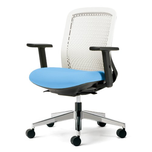 プラス トライチェア アルミ脚 ローバック アジャスト肘 ホワイトシェル KD-TR52SEL